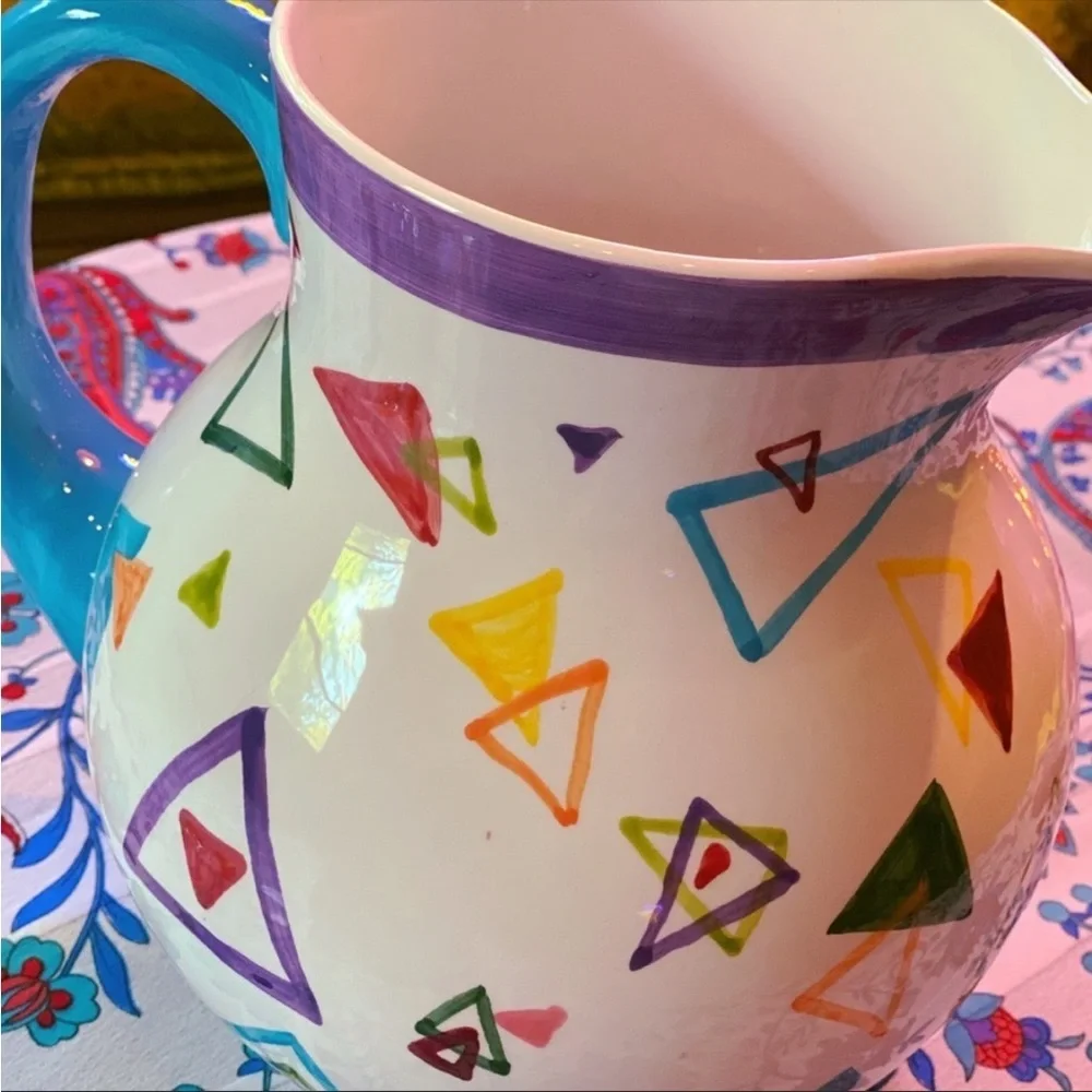 Vintage 1980s/1990s Designpac geometric ceramic pitcher/vase - Picture 2 of 14